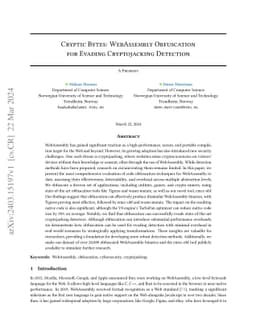 Cryptic Bytes: WebAssembly Obfuscation for Evading Cryptojacking
  Detection