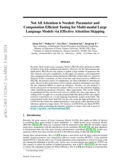 Not All Attention is Needed: Parameter and Computation Efficient
  Transfer Learning for Multi-modal Large Language Models