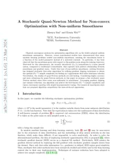 A Stochastic Quasi-Newton Method for Non-convex Optimization with
  Non-uniform Smoothness