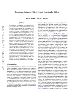 Reasoning-Enhanced Object-Centric Learning for Videos