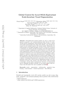 Global Control for Local SO(3)-Equivariant Scale-Invariant Vessel
  Segmentation