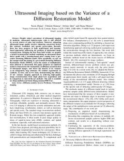 Ultrasound Imaging based on the Variance of a Diffusion Restoration
  Model