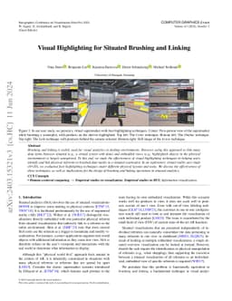 Visual Highlighting for Situated Brushing and Linking