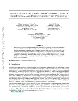 ProvDeploy: Provenance-oriented Containerization of High Performance
  Computing Scientific Workflows