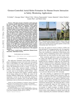 Gesture-Controlled Aerial Robot Formation for Human-Swarm Interaction in
  Safety Monitoring Applications