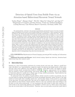 Detection of Opioid Users from Reddit Posts via an Attention-based
  Bidirectional Recurrent Neural Network