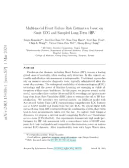 Multi-modal Heart Failure Risk Estimation based on Short ECG and Sampled
  Long-Term HRV