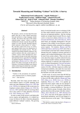 Towards Measuring and Modeling "Culture" in LLMs: A Survey