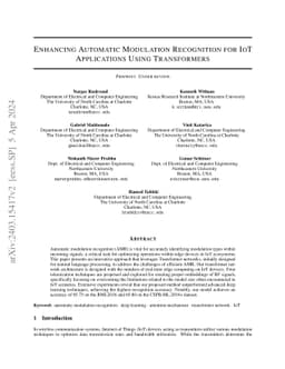 Enhancing Automatic Modulation Recognition for IoT Applications Using
  Transformers