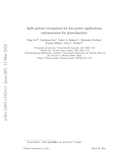 Agile gesture recognition for low-power applications: customisation for
  generalisation