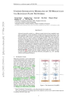 Unified Generative Modeling of 3D Molecules via Bayesian Flow Networks