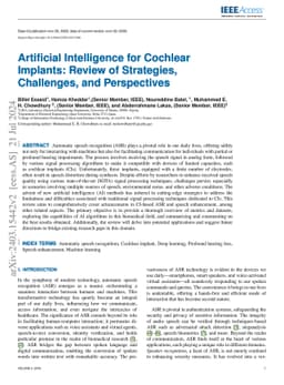 Artificial Intelligence for Cochlear Implants: Review of Strategies, Challenges, and Perspectives