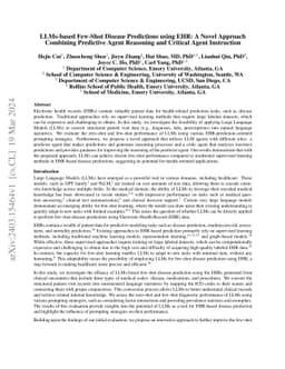 LLMs-based Few-Shot Disease Predictions using EHR: A Novel Approach
  Combining Predictive Agent Reasoning and Critical Agent Instruction