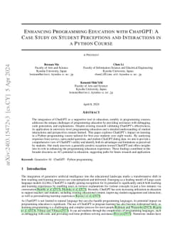 Enhancing Programming Education with ChatGPT: A Case Study on Student
  Perceptions and Interactions in a Python Course