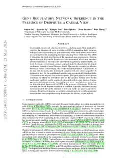 Gene Regulatory Network Inference in the Presence of Dropouts: a Causal
  View