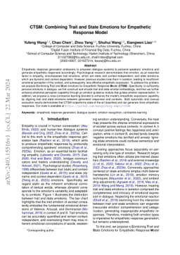 CTSM: Combining Trait and State Emotions for Empathetic Response Model