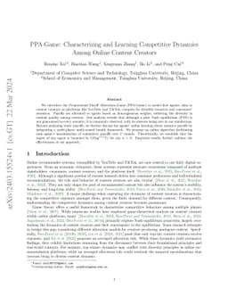 PPA-Game: Characterizing and Learning Competitive Dynamics Among Online
  Content Creators