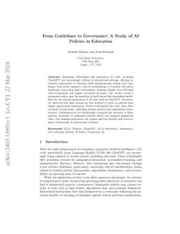 From Guidelines to Governance: A Study of AI Policies in Education