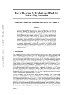 Forward Learning for Gradient-based Black-box Saliency Map Generation