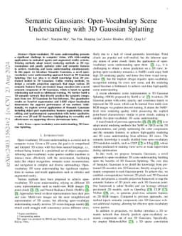 Semantic Gaussians: Open-Vocabulary Scene Understanding with 3D Gaussian
  Splatting