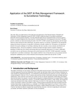 Application of the NIST AI Risk Management Framework to Surveillance
  Technology