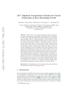 AC4: Algebraic Computation Checker for Circuit Constraints in ZKPs