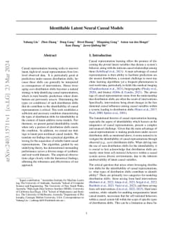 Identifiable Latent Neural Causal Models