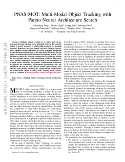 PNAS-MOT: Multi-Modal Object Tracking with Pareto Neural Architecture
  Search
