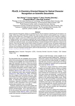 PEaCE: A Chemistry-Oriented Dataset for Optical Character Recognition on
  Scientific Documents