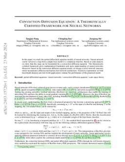 Convection-Diffusion Equation: A Theoretically Certified Framework for
  Neural Networks