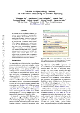 Few-shot Dialogue Strategy Learning for Motivational Interviewing via
  Inductive Reasoning