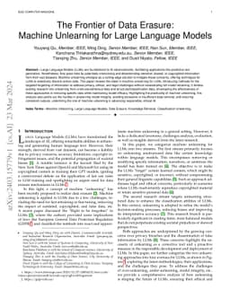 The Frontier of Data Erasure: Machine Unlearning for Large Language
  Models