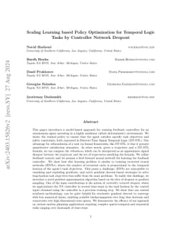 Scaling Learning based Policy Optimization for Temporal Tasks via
  Dropout