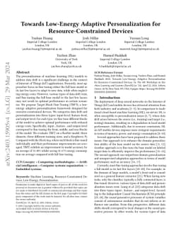 Towards Low-Energy Adaptive Personalization for Resource-Constrained
  Devices
