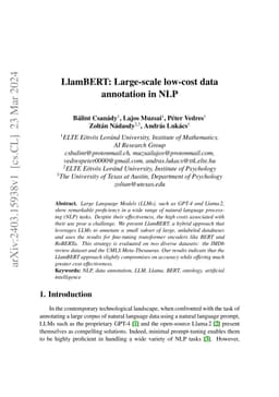 LlamBERT: Large-scale low-cost data annotation in NLP
