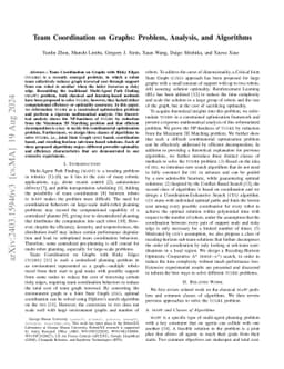Team Coordination on Graphs: Problem, Analysis, and Algorithms