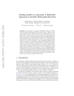 Finding needles in a haystack: A Black-Box Approach to Invisible
  Watermark Detection