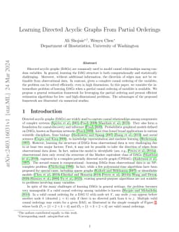 Learning Directed Acyclic Graphs from Partial Orderings