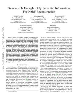Semantic Is Enough: Only Semantic Information For NeRF Reconstruction