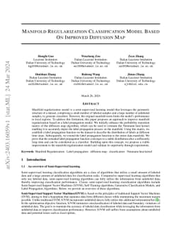 Manifold Regularization Classification Model Based On Improved Diffusion
  Map