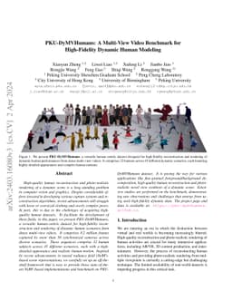 PKU-DyMVHumans: A Multi-View Video Benchmark for High-Fidelity Dynamic
  Human Modeling