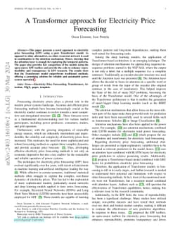 A Transformer approach for Electricity Price Forecasting