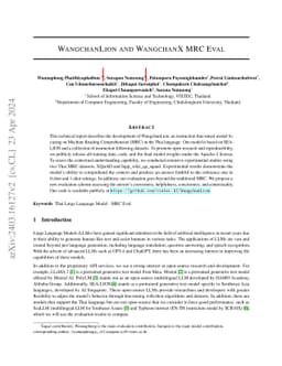 WangchanLion and WangchanX MRC Eval