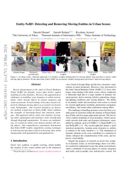 Entity-NeRF: Detecting and Removing Moving Entities in Urban Scenes