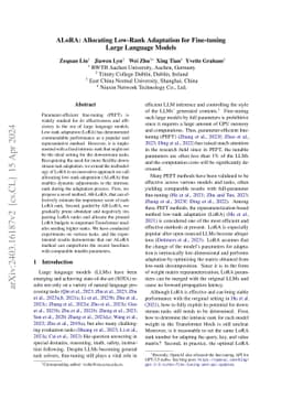 ALoRA: Allocating Low-Rank Adaptation for Fine-tuning Large Language
  Models