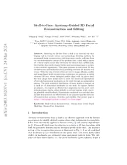 Skull-to-Face: Anatomy-Guided 3D Facial Reconstruction and Editing