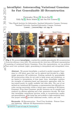 latentSplat: Autoencoding Variational Gaussians for Fast Generalizable
  3D Reconstruction