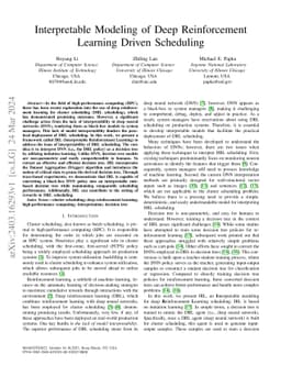 Interpretable Modeling of Deep Reinforcement Learning Driven Scheduling