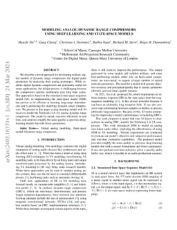 Modeling Analog Dynamic Range Compressors using Deep Learning and
  State-space Models