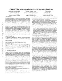 ChatGPT Incorrectness Detection in Software Reviews